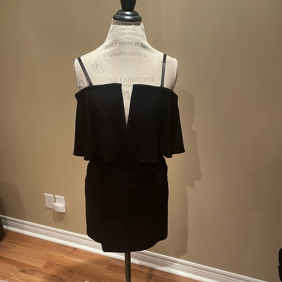 BCBG Maxazria Kate Black Srapless Overlay Cocktail Dress - Picture 5 of 8